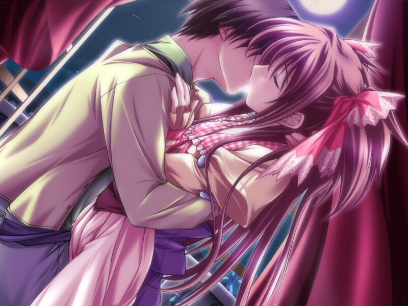 anime wallpaper kiss. anime love kiss wallpaper