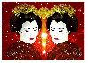 Red double-sided Geisha