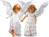Cute angels holding hands