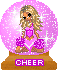 Pink cheering glitter doll
