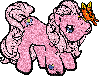 Pink Pony With Butterfly