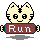 A Cat holding the word Run