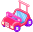 kawaii pink car