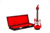 Red guitar with case
