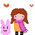 girl playing with bunny
