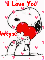 Snoopy (with floating hearts)- I Love You Wayne