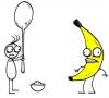 banana with dude and spoon