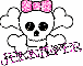 Jenniffer-skull, pink bow