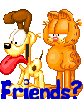 Garfield Pulling Odie's Tail (animated)- Friends?