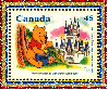 Winnie the Pooh Canadian Stamp (glitter boarder)