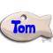 Fish Shaped Cat Tag- Tom