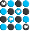 Blue & Black Dots with Hearts