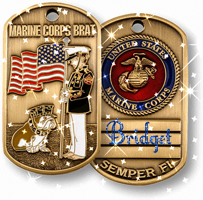Marine Corps Brat Dog Tags (with sparkles)- Bridget