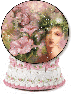 pink floral fairy globe