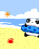 panda at the beach