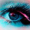 blue pink eye