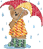 Bear holding umbrella