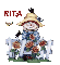 autumn scarecrow at fence personalized with name Rita