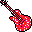 Glittery Mini Red Guitar