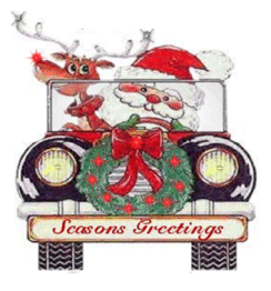 santa driving a car