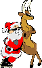 reindeer and santa