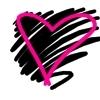 black and pink heart