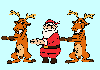 Dancing Santa and Deer