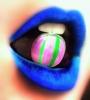 Blue lips and candy