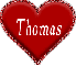 Red heart with name Thomas
