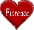 Red heart with name Florence