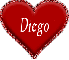 red heart with name Diego