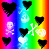 flying hearts and skullys