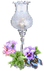 Lamp with flowers around it
