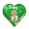 green heart w/teddy bear-tracy