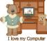 teddy bear love computer