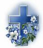 Blue Floral Cross