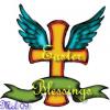Easter blessings with cross angel wings