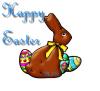 Happy Easter Chocolate Bunny and Eggs