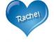 blue heart with name Rachel