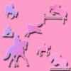 Various horses - pink & purple gradient