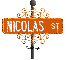 orange street sign nicolas ST