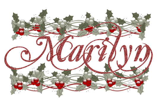 NAME MARILYN/HOLLY LEAVES/CHRISTMAS