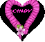 Fushia Heart with Flower - Cindy