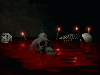 skulls blood with candles