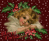 victorian angel merry christmas snowing