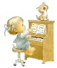 Cute Girl With Piano