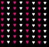 pink &white hearts on black
