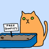 cute cat w/ litter box funny!