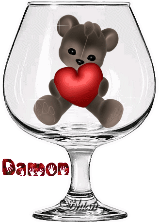 Teddy Bear behind glass for Damon