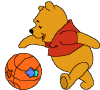 Pooh playing bsketball